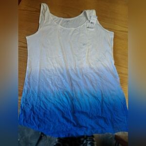 LOFT White to Blue Ombre Muscle Tank